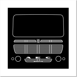 AEC Mandator classic truck outline graphic (white) Posters and Art